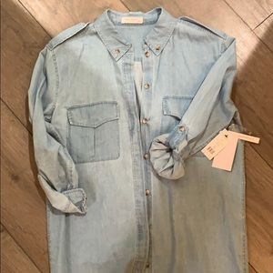 Denim button down